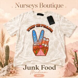 Junk Food Trip In Peace Tie Dye Graphic Tee Medium NWT